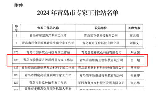 喜报！pg电子细胞生物获批珍稀花卉种质种苗专家事情站